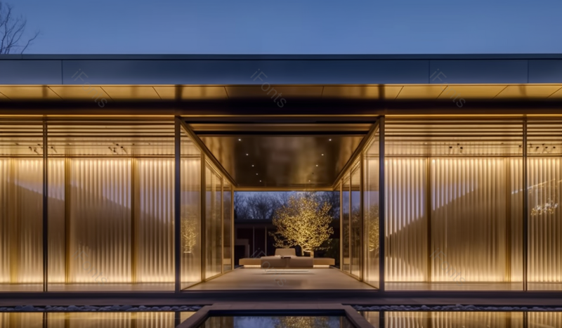 房屋建设窗帘新中式风格中国文化别墅效果图,高清,摄影图,摄影图片,图片大全,摄影图免费下载